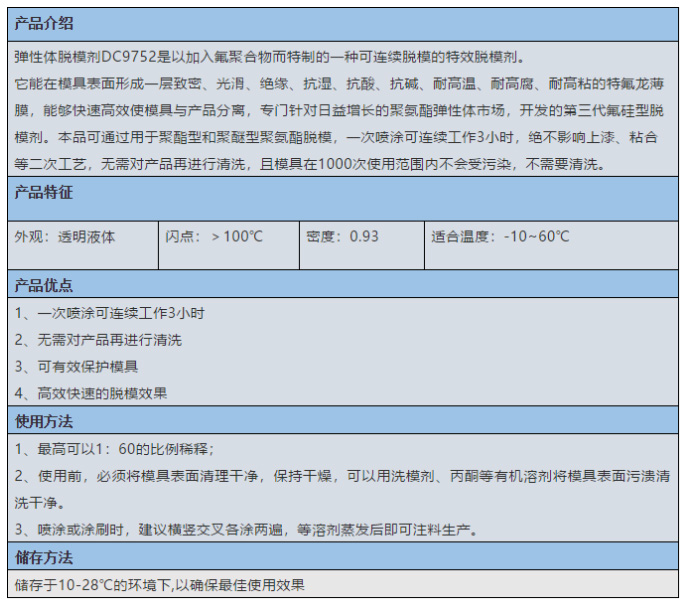 和平区启光集团强力推荐 | 弹性体脱模剂DC9752