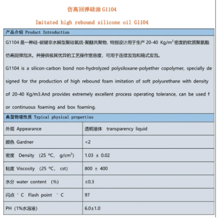 萍乡市仿高回弹硅油G1104