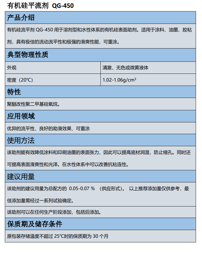 渝中区有机硅流平剂 QG-450